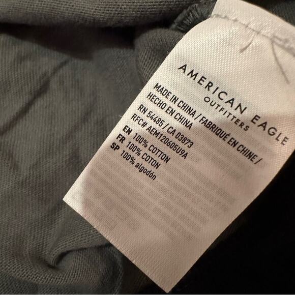 American Eagle Gray & Navy Blue Halter Neck Open Back Tank Top Sz S NEW - Picture 4 of 6